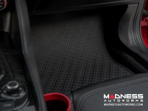 Alfa Romeo Giulia Floor Mat Set - All Weather Rubber Front/ Rear 4 Piece Set - Deluxe - Q4/ AWD Model